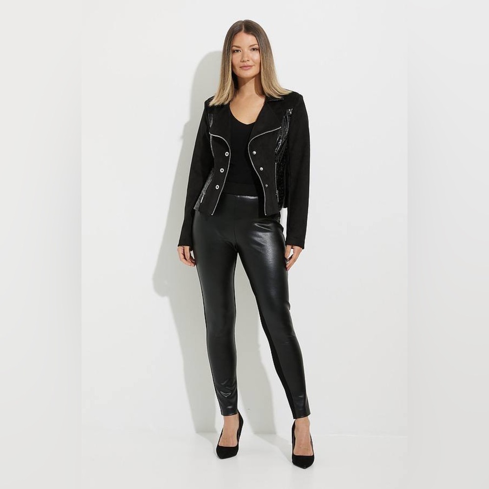 JOSEPH RIBKOFF BLACK MOTO JACKET STYLE - Picture 1 of 15